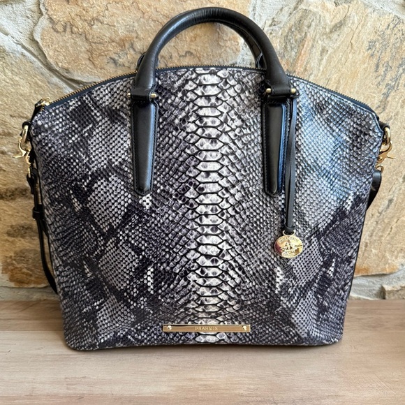 Brahmin Rare Gray Snake Print Large Duxbury Satchel - Picture 2 of 11